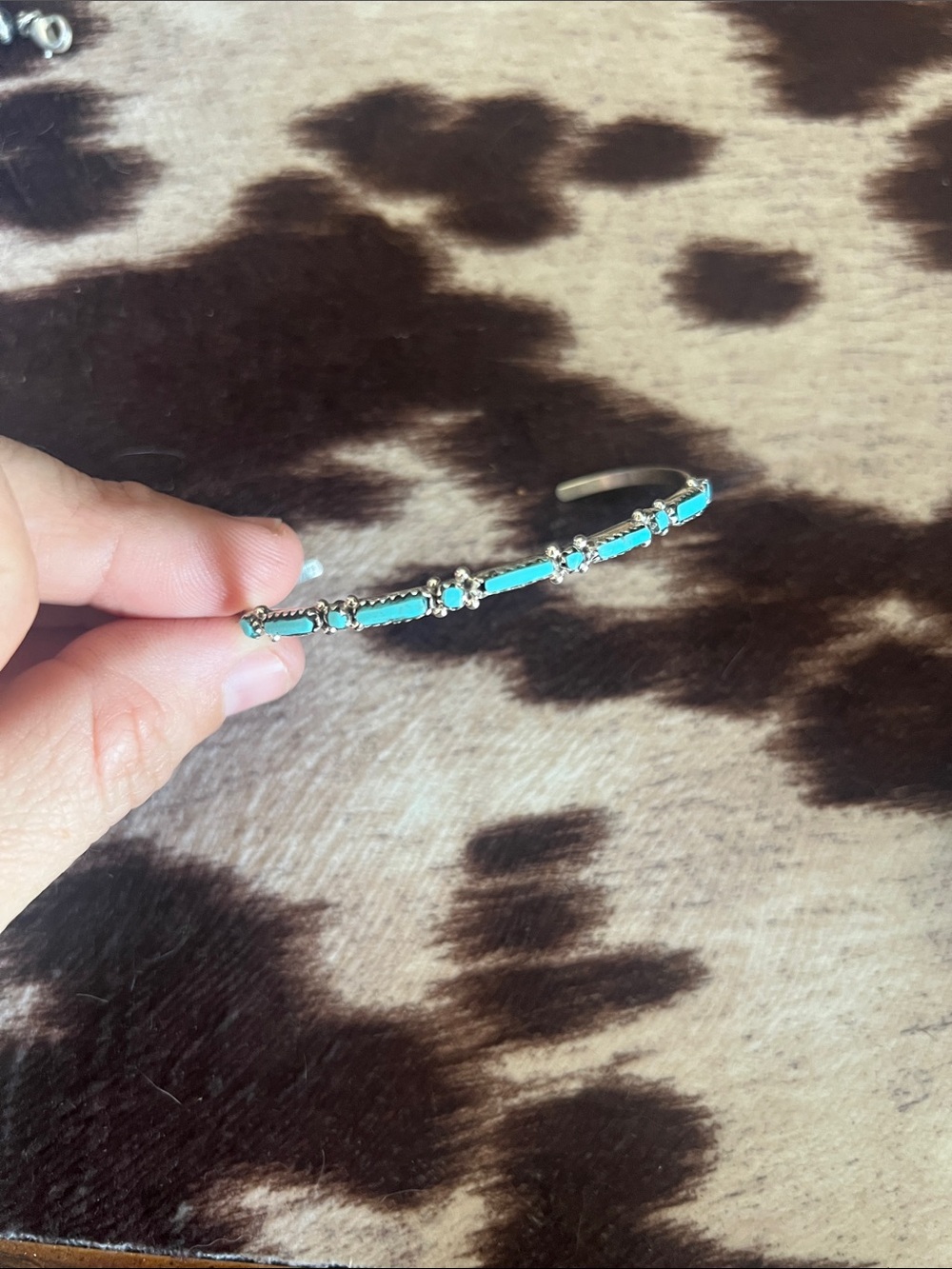 Zuni Petite/Needlepoint Turquoise Cuff